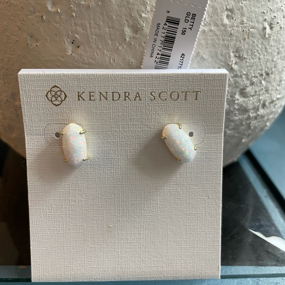 Opal Betty Gold Stud Earrings